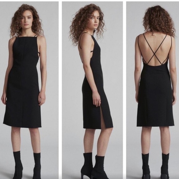 Black rag & bone Denton Strappy Black Dress - Picture 1 of 7